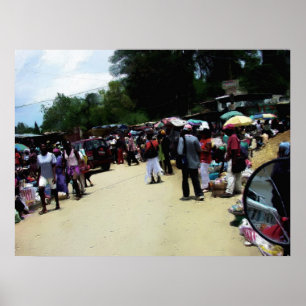 Poster schilderen - Port Au Prince Haiti Marketpla