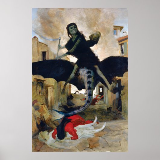 Poster Schilderij Arnold Böcklin - Die Pest (De (Voorkant)