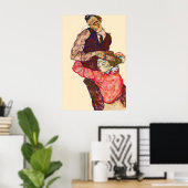 Poster Schilderij Egon Schiele Minnend Paar (Thuiskantoor)