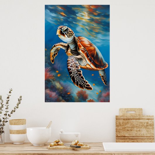 Poster | Schildpad | Kunst (Keuken)