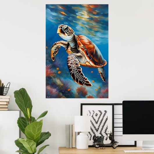 Poster | Schildpad | Kunst (Thuiskantoor)