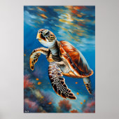 Poster | Schildpad | Kunst (Voorkant)
