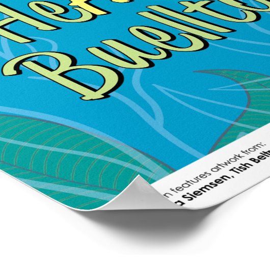 Poster - Schildpadden zwemmen - Buellton.Art (Hoek)