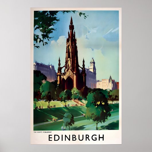 Poster Schotland Edinburgh Scott Monument Print (Voorkant)