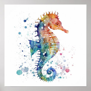 Poster - Seahorse Sealife Onder het Zee design2