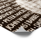 Poster sepia reflecteert de muur van de Vietnamoor (Hoek)