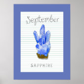 Poster september Birthstone Sapphire Artwork (Voorkant)