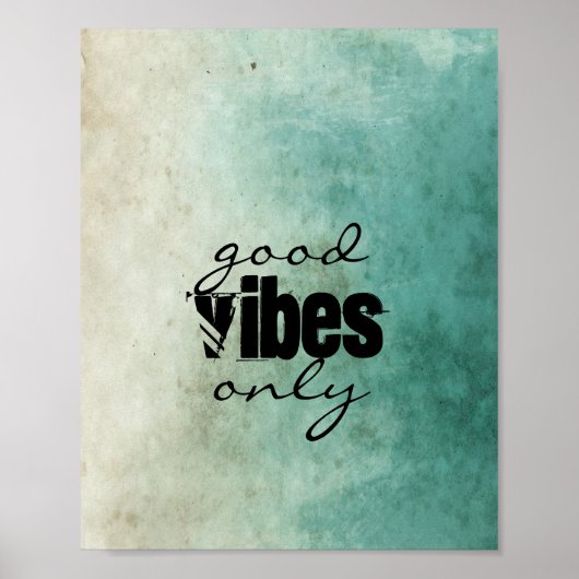 poster shabby chic style good vibes only (Voorkant)