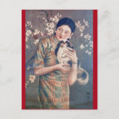  Poster Shanghai en Voman Papillon Dog Briefkaart (Voorkant)