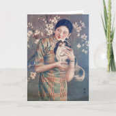 Poster Shanghai en Voman Papillon Dog Kaart (Voorkant)
