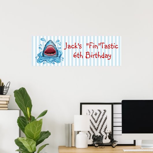 Poster Shark Banner (Thuiskantoor)