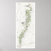 Poster Shenandoah-kaart (Voorkant)