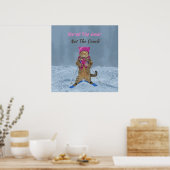 Poster, Shred de Gnar Ski Cat Poster (Keuken)