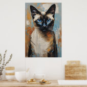 Poster | Siamese kat | Olieverfstijl (Keuken)