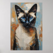 Poster | Siamese kat | Olieverfstijl (Voorkant)