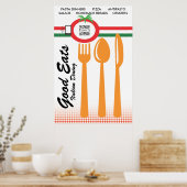 Poster Sjabloon Casual mijnbouw Italiaans (Keuken)