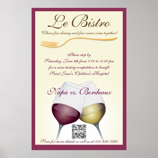 Poster Sjabloon Fijne Dining Franse (Voorkant)
