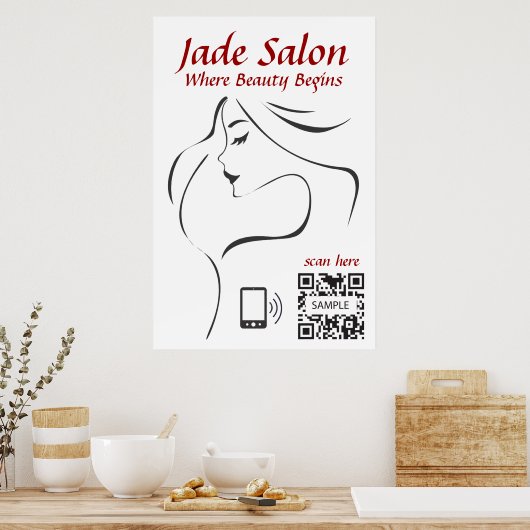 Poster Sjabloon Hair Salon (Keuken)