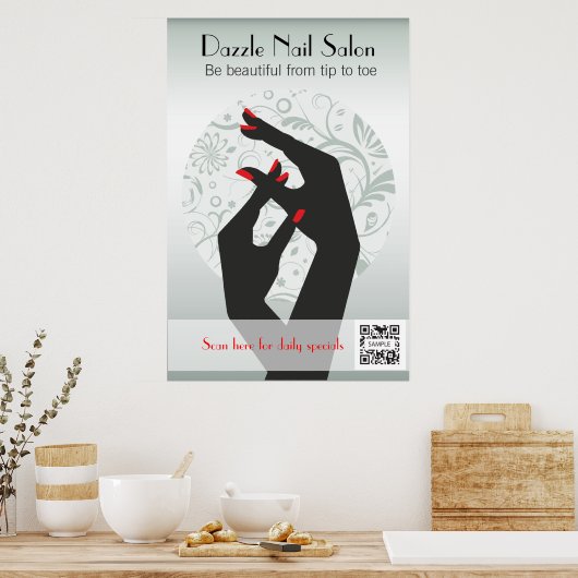Poster Sjabloon Nail Salon (Keuken)