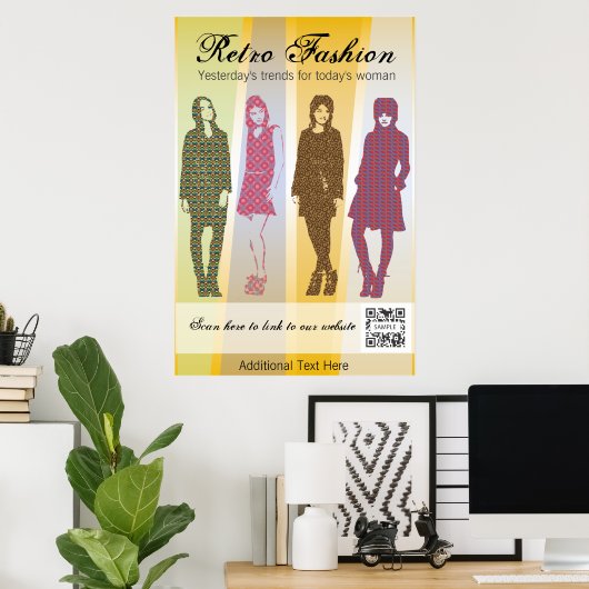 Poster Sjabloon Retro Mode (Thuiskantoor)