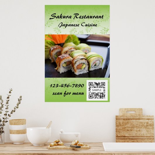 Poster Sjabloon Sushi (Keuken)