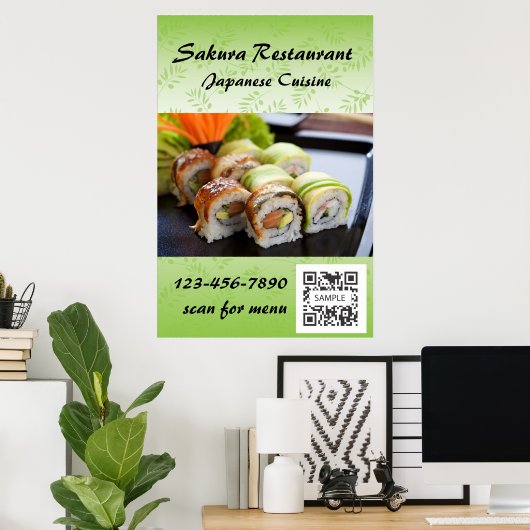 Poster Sjabloon Sushi (Thuiskantoor)