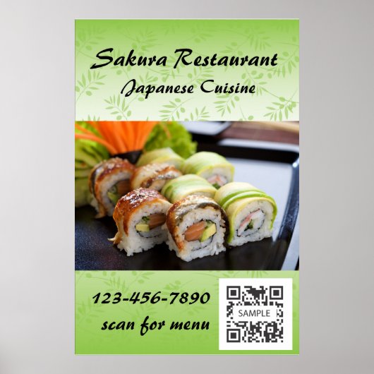 Poster Sjabloon Sushi (Voorkant)