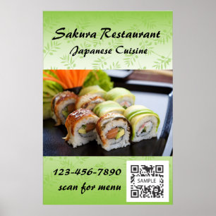 Poster Sjabloon Sushi