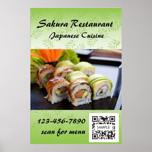Poster Sjabloon Sushi (Voorkant)