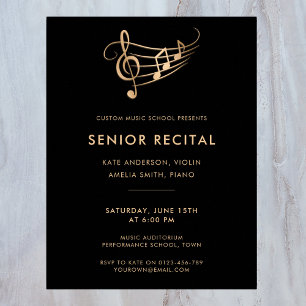 Poster sjabloon voor senior recital muziekuitvoeri
