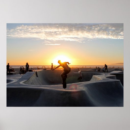 Poster Skateboard Park Sunset Skateboarding Cali (Voorkant)