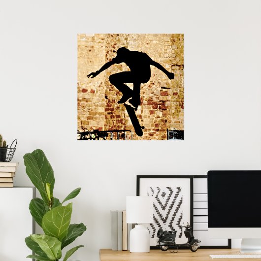 Poster Skateboarder Silhouette (Thuiskantoor)