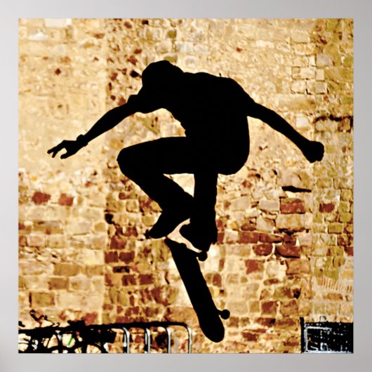 Poster Skateboarder Silhouette (Voorkant)
