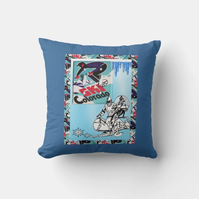  poster, Ski Colorado Kussen (Voorkant)