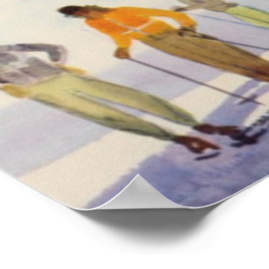  poster, Skiers op de berg Poster (Hoek)