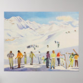  poster, Skiers op de berg Poster (Voorkant)