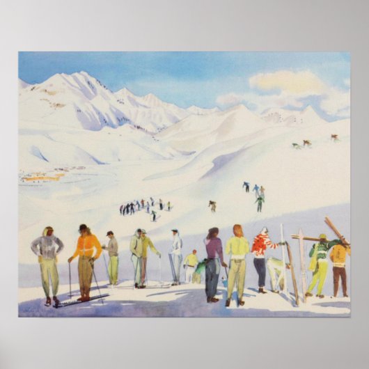  poster, Skiers op de berg Poster (Voorkant)