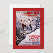 Poster Skiing Promotion Briefkaart (Voorkant / Achterkant)