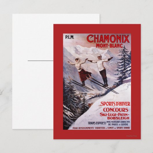 Poster Skiing Promotion Briefkaart (Voorkant / Achterkant)