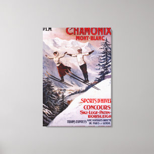 Poster Skiing Promotion Canvas Afdruk