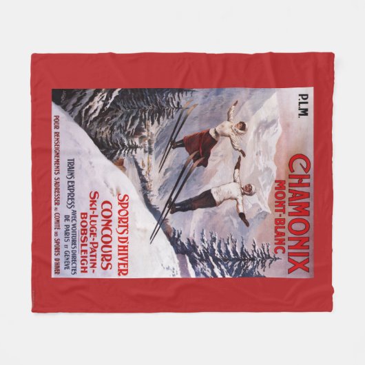 Poster Skiing Promotion Fleece Deken (Voorkant (Horizontaal))