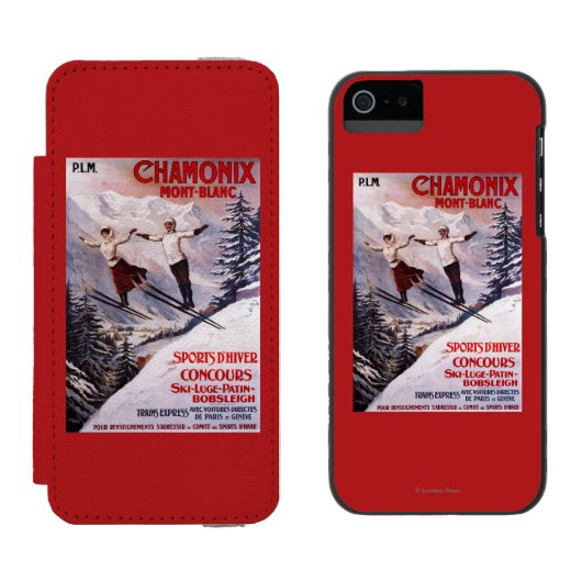 Poster Skiing Promotion Incipio iPhone Portemonnee Hoesje (Naast elkaar)