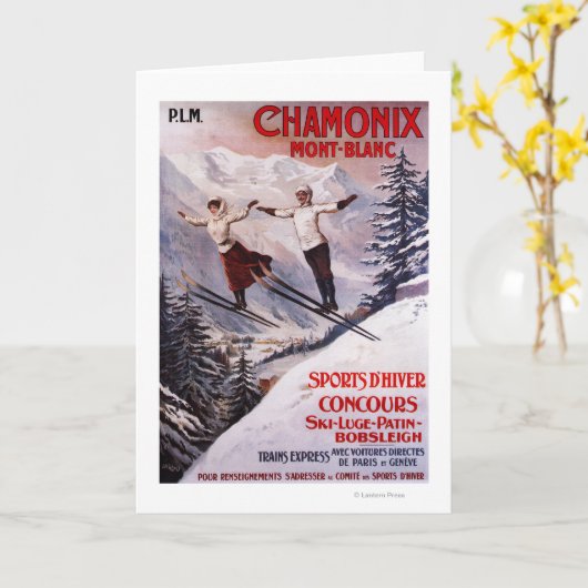 Poster Skiing Promotion Kaart (Gele Bloem)