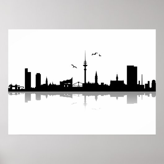 Poster Skyline Hamburg (Voorkant)