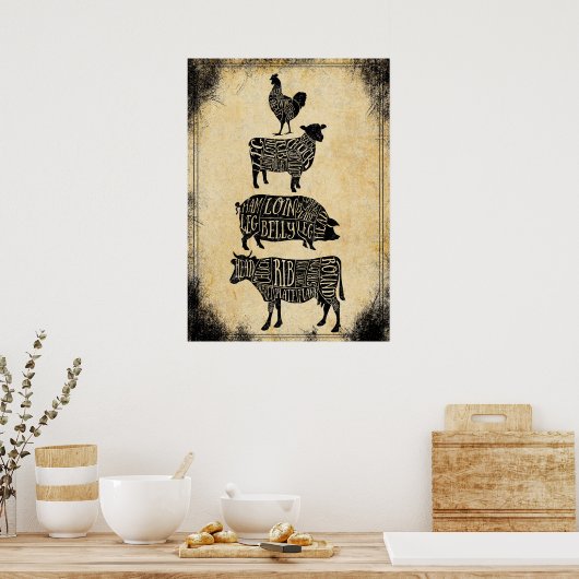  poster slagerij (Keuken)