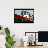 Poster  sleepboot (Thuiskantoor)