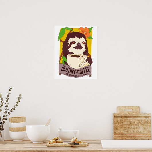 Poster Slothkoffee (Keuken)