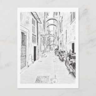 Poster  Smalle Italiaanse straat Briefkaart