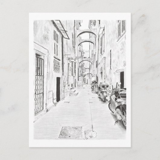 Poster  Smalle Italiaanse straat Briefkaart (Voorkant)