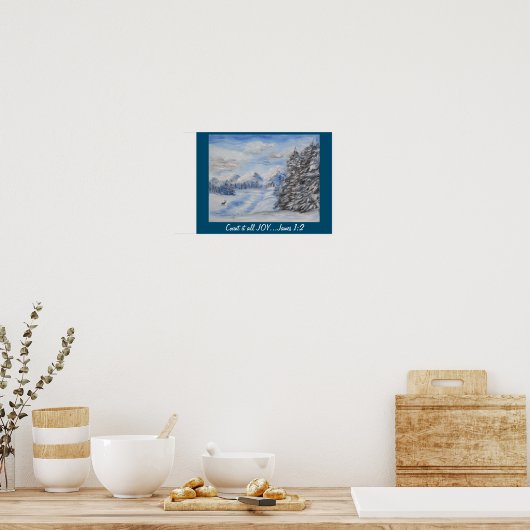 Poster Sneeuwscène (Keuken)